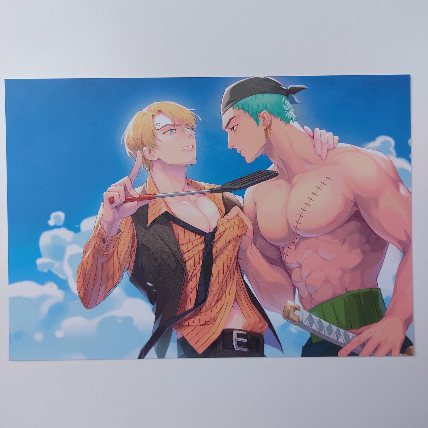 Zorro & Sanji print A5 white background