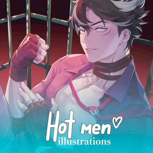 Hot men illustrations square